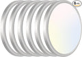zemty LED Ceiling Light Brushed Nickel - 12In 28W Silver Round Flat Light Fixture with 3 Color Temperature 3000K/4500K/6000K - 3200lm Flush Mount Ceiling Light for Kitchen Bathroom Shower,6 Pack