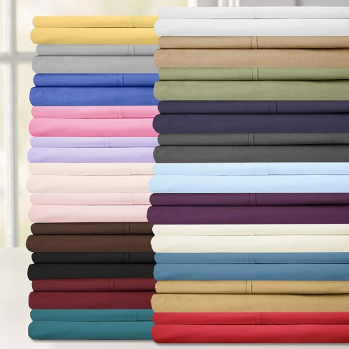 Sweet Home Collection 6 Piece 1500 Supreme Collection Brushed Microfiber Deep Pocket Sheet Set-2 Extra Pillow Cases, Great Value, Split King, Ivory