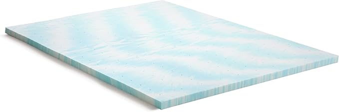 Linenspa 2 Inch Gel Swirl Memory Foam Mattress Topper – Cooling Gel Infused – Pressure Relieving Bed Topper - Mattress Pad – CertiPUR Certified - Queen Size