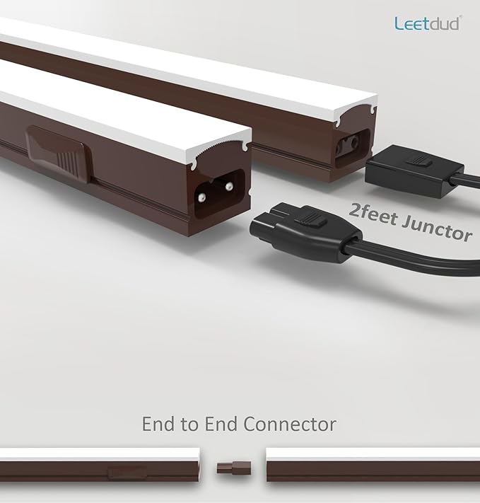 Under Cabinet Lighting Plug in, 24 Inch 1 Pc, Linkable AC120V 3CCT 3000K/4000K/5000K Ultra Slim, LED Under Cabinet Lights for Counter Light, Kitchen, Shelf, Sink, Workshop, Desk, Bronze