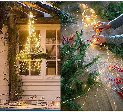 String Lights, Waterproof LED String Lights,2 Pack 20ft 60 LED Festival Decorations Crafting Battery Powered Copper Wire Starry Fairy Lights (Warm White)