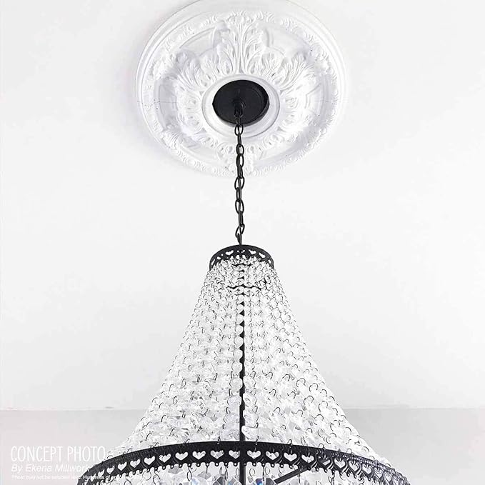 Ekena Millwork CM12BRAGC 12-1/2" x 3-7/8" x 3/4" Bradford Ceiling Medallion, Athenian Green Crackle