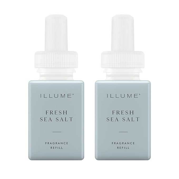 Pura & ILLUME Home Scent Refill - Smart Air Diffuser - Up to 120-Hours of Luxury Fragrance per Refill - Home Essential - Clean & Safe Diffuser Fragrance - 2 Pack, Fresh Sea Salt