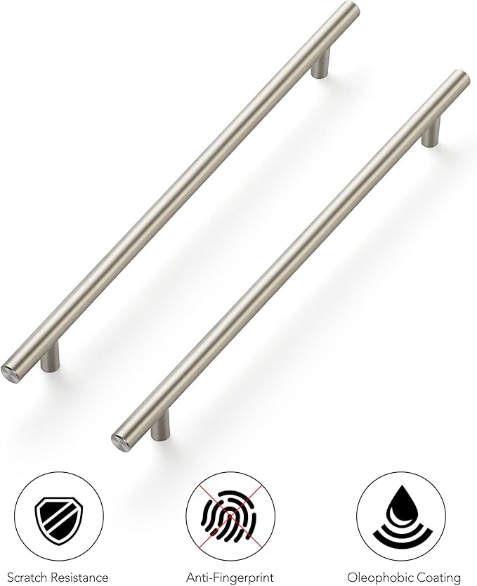 Ravinte 12-1/2 Inch Cabinet Handles Brushed Nickel Stainless Steel Kitchen Cupboard Hardware Cabinet Handles 10" Hole Center 4 Pack
