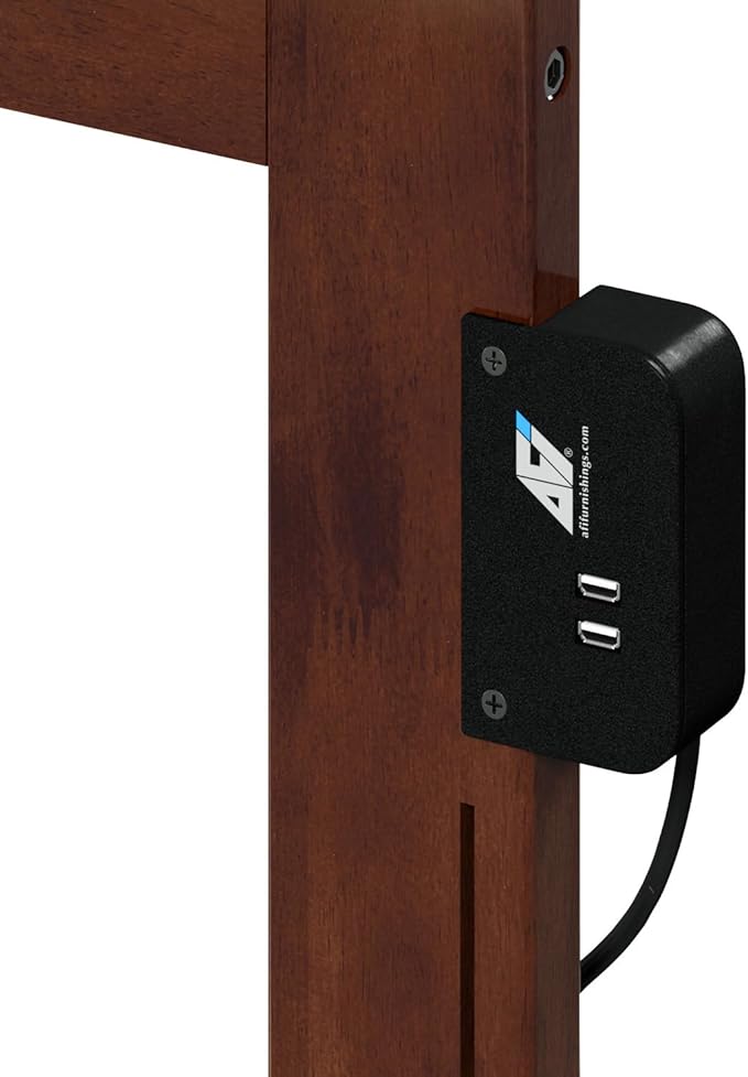 AFI Richmond Queen Size Headboard with Attachable Charger in Walnut
