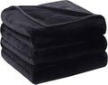 HOZY Soft Blanket Queen Size Fleece Warm Fuzzy Throw Blankets for The Bed Sofa Lightweight 350GSM Charcoal Grey 90"*90"