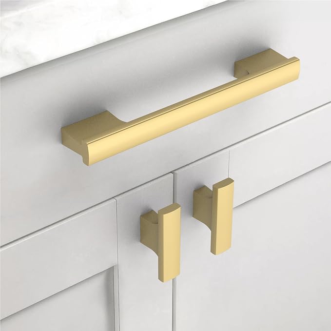 Asidrama 30 Pack 5 Inch(128mm) Brushed Gold Cabinet pulls Kitchen Cabinet Handles, Cabinet Pulls Gold Kitchen Cabinet Hardware for Cupboard Drawer Pulls