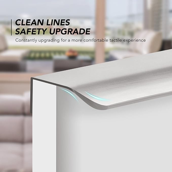 Ravinte Hardware 12 Pack Silver Cabinet Handles, 4 Inch (102mm) Finger Edge Pulls, 3 Inch Hole Center, Finger Pulls for Cabinets