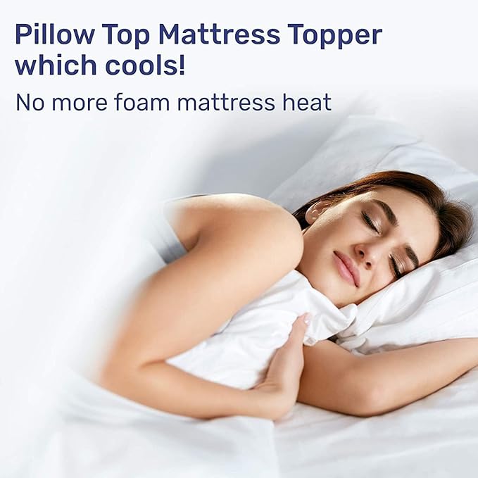 Sleep Mantra 100% Cotton Mattress Topper Twin XL Size - Premium Wrap-Around Cooling Topper Fits up to 20-Inch Mattress - Extra Soft, Deep Pocket, Breathable & Plush Quilted Down Fill (White)