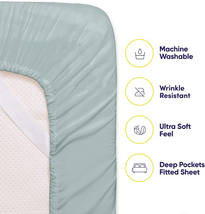Sweet Home Collection 6 Piece Bed Sheet Set, Queen, Slate