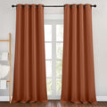 NICETOWN Burnt Orange Room Darkening Curtains for Living Room, Grommet Thermal Curtains Light & Sound Reducing Window Treatments for Bedroom/Home Family, W46 x L102