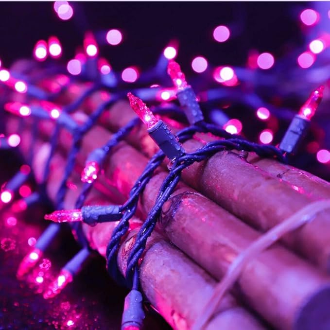 LAMPHOME Super-Bright Extendable Purple Christmas Lights Decoration 150Lights 31.9ft UL Certified Mini Bulb String Lights Set for Outdoor Halloween Home Christmas Tree Garden Holiday Party Patio Decor