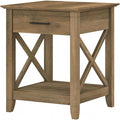 Bush Home End Table with Drawer, Nightstand with Storage, Living Room and Bedroom Furniture, Key West Collection, Reclaimed Pine