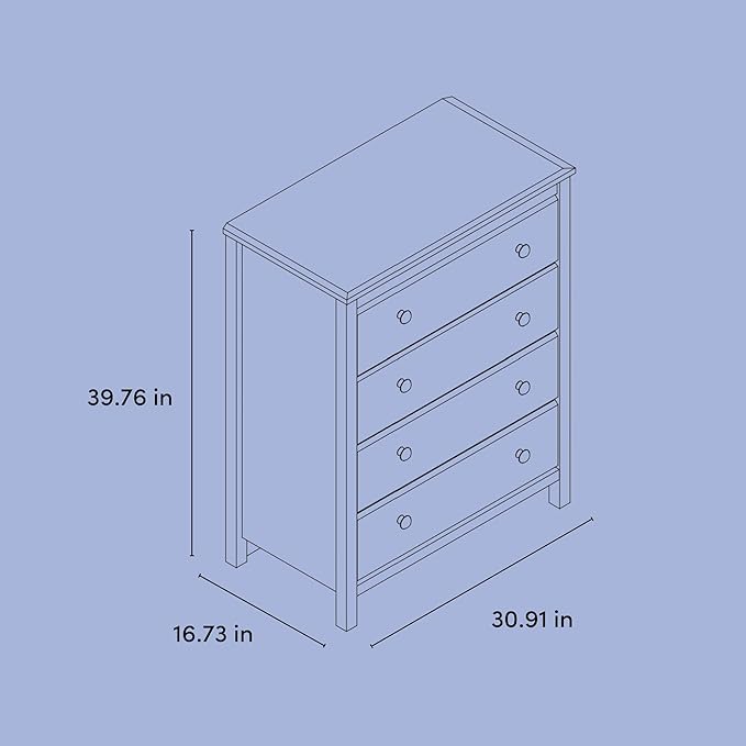 Storkcraft Alpine 4 Drawer Dresser (Driftwood and White) – GREENGUARD Gold Certified, Kids Storage Organizer, Modern 4 Drawer Chest for Bedroom, Must-Have Nursery Storage