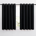 NICETOWN Black Out Curtains for Living Room - Easy Care Solid Thermal Insulated Grommet Blackout Panels/Drapes for Bedroom Window (2 Panels, 66 inches Wide by 54 inches Long)
