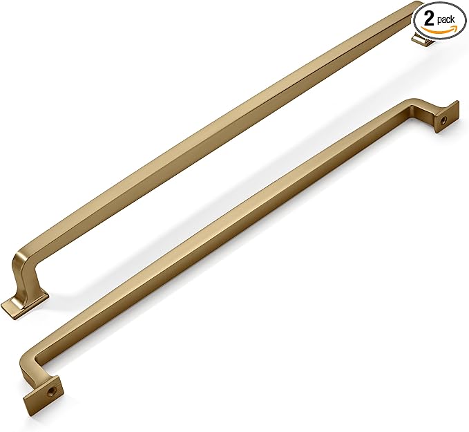 Khtumeware 2 Pack 12 Inch Cabinet Handles Brushed Brass Pulls & Drawer Handles for Cupboards