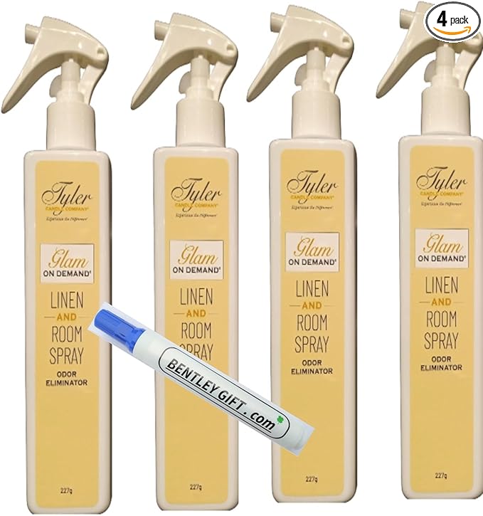 Tyler Candle Company - Spray On Demand - Diva fragrance - 227g / 8oz Pack of 4 w/Bentley stain remover Pen !