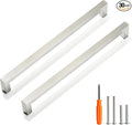 Cabinet Pulls Brushed Nickel Cabinet Handles Square Drawer Pulls, 30 Pack 10 Inch Stainless Steel Kitchen Door Cupboard Cabinet Handles, Cabinet Hardware Drawer Handles, 256mm Hole Centers