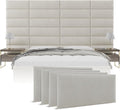 Vänt Upholstered Wall Panels - Queen/Full Size Wall Mounted Headboards - Micro Suede Neutral Sand - Set of 4 Panels (Each Individual Panel 30"x11.5")