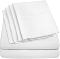 Sweet Home Collection 6 Piece 1500 Supreme Collection Brushed Microfiber Deep Pocket Sheet Set-2 Extra Pillow Cases, Great Value, Split King, White