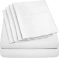 Sweet Home Collection 6 Piece 1500 Supreme Collection Brushed Microfiber Deep Pocket Bed Sheet Set-2 Extra Pillow Cases, Great Value, Rv Short Queen, White