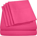 6 Piece Bed Sheet Set, Queen, Fuschia