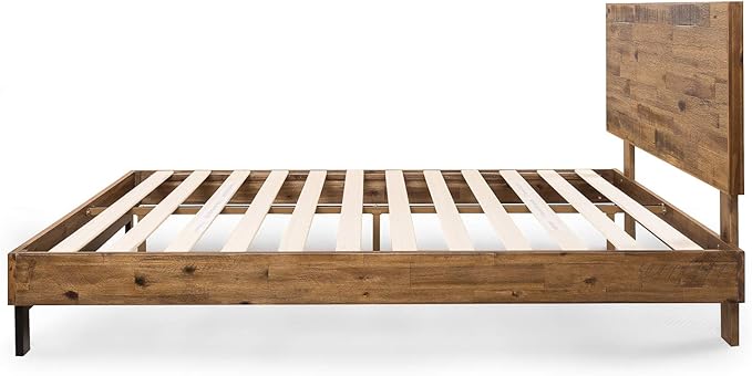 ZINUS Tricia Wood Platform Bed Frame with Adjustable Headboard, Wood Slat Support with No Box Spring Needed, Easy Assembly, King