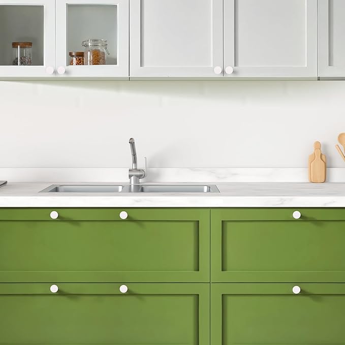 Ravinte 1 Pack Cabinet Knobs White Kitchen Cabinet Knobs Round Dresser Drawer Pulls Closet Door Pulls 1-1/5 Inch