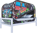 Skywin Kids Bed Tent Twin - Boys Fort for Kids - Pop Up Privacy Tent, Collapsible, Breathable, Light Reducing Pongee Bed Canopy for Warm and Cozy Night (Tank, Twin)