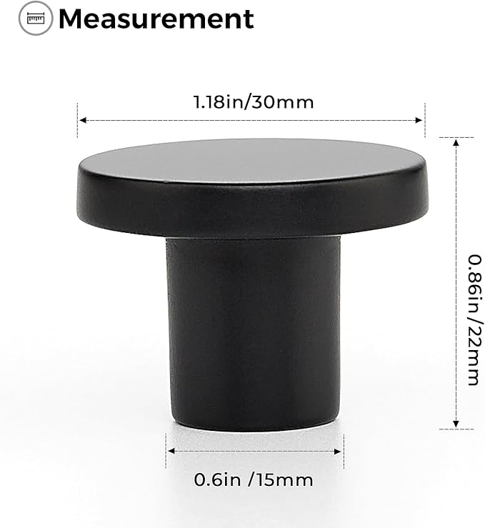 Ravinte 60 Pack Cabinet Knobs Black Kitchen Cabinet Knobs Round Dresser Drawer Pulls Closet Door Pulls 1-1/5 Inch