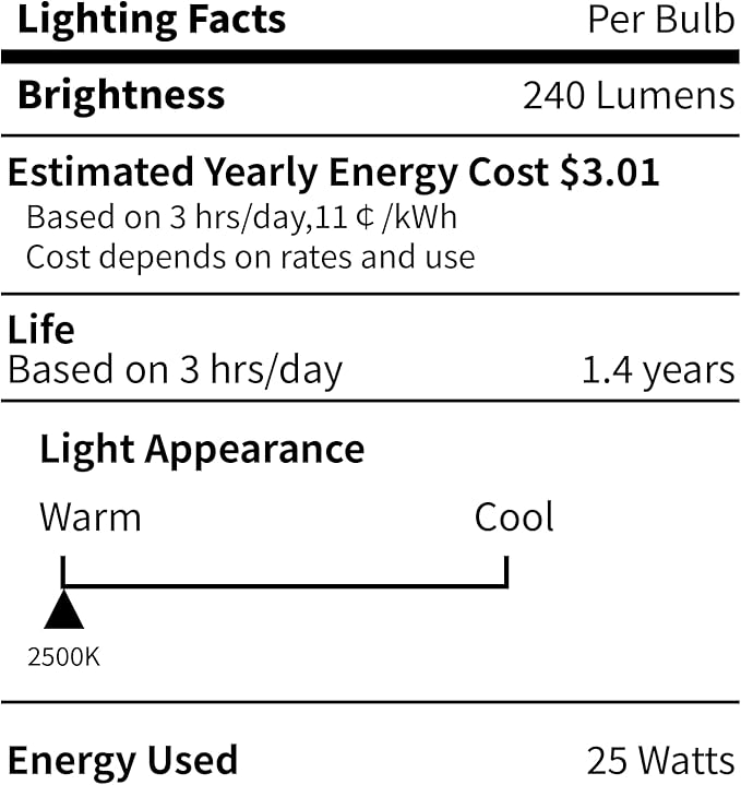12-Pack E12 Candelabra Light Bulbs 25W Warm White 2500K, 240 Lumen Dimmable Chandelier Light Bulbs for Ceiling Fan, Pendants or Outdoor, B10 Clear Incandescent Bulbs
