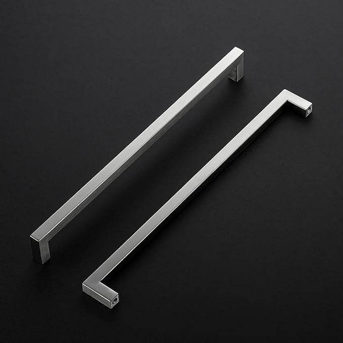 Ravinte 25 Pack Brushed Nickel Kitchen Cabinet Handles 11-1/3 Inch Cabinet Pulls Square Kitchen Hardware for Cabinet Drawer Pulls Drawer Handles Come with Screwdriver