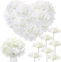Zeyune 150 Pcs Hydrangea Artificial Flowers, Silk Flower Heads with Stems, Fake Hydrangea Bouquet for Wedding Arch Centerpiece DIY Floral Home Decoration (White)