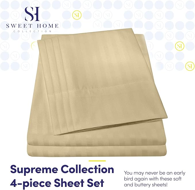 Twin Size Bed Sheets - 4 Piece 1500 Supreme Collection Fine Brushed Microfiber Deep Pocket Twin Sheet Set Bedding - 1 EXTRA PILLOW CASES, GREAT VALUE, Twin, Dobby Sage