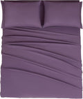 Mejoroom California King Size Sheet Set - Soft Microfiber Bed Sheets,Deep Pocket Fitted Sheet, Breathable, Wrinkle & Fade Resistant - 4 Piece (California King,Purple)