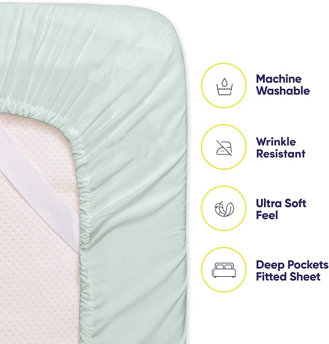 King Size Bed Sheets - 6 Piece 1500 Supreme Collection Fine Brushed Microfiber Deep Pocket King Sheet Set Bedding - 2 Extra Pillow Cases, Great Value, King, Mint(Pack of 1)