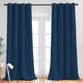 NICETOWN Moroccan Blue Curtains for Sliding Door - 52 by 95, 2 Pieces, Blocking Out 50% Sunlight Window Treatment Modern Design Curtain Panels for Dining Room