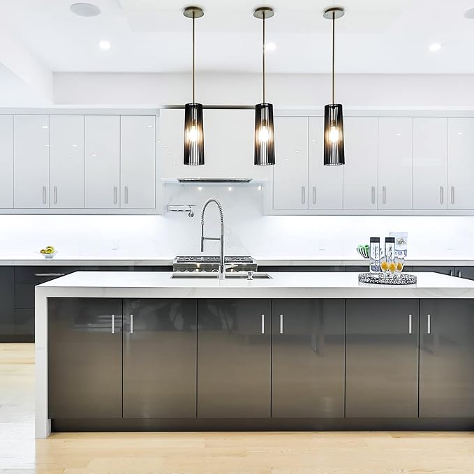 Ravinte 50 Pack Cabinet Handles 3 Inch Brushed Nickel Cabinet Pulls Square Hardware for Kitchen - 5 Inch Total Length
