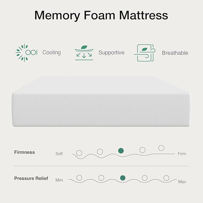 Novilla Twin XL Mattress, 8 Inch Twin XL Mattress in a Box, Gel Memory Foam Mattresses with Comfort Foam for Cooling Night Sleep, Pressure Relief, CertiPUR-US Certified