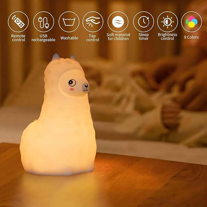 Baby Bear Night Light Up Toddler Bed Rooms, Nursery Sleep Aid for Kid LED Light Color Changing Dimmable &Timer Bedside Night Lamp for Breastfeeding Safe Silicone Night Light BPA Free Gifts for Women