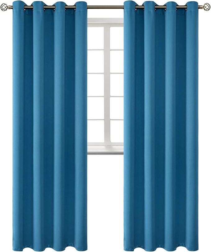 BGment Blackout Curtains - Grommet Thermal Insulated Room Darkening Bedroom and Living Room Curtains, Set of 2 Panels (52 x 108 Inch, Steel Blue)