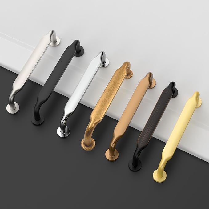 Asidrama 10 Pack 5 Inch(128mm) Brushed Gold Kitchen Cabinet Handles, Cabinet Pulls Kitchen Cabinet Hardware for Cupboard Drawer Pulls