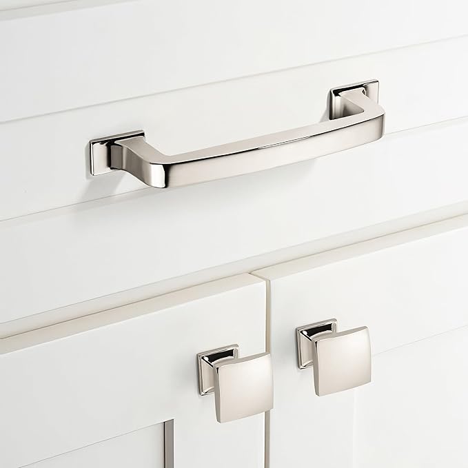 Khtumeware 6 Pack 3 Inch Cabinet Handles - Polished Nickel Pulls and Drawer Handles