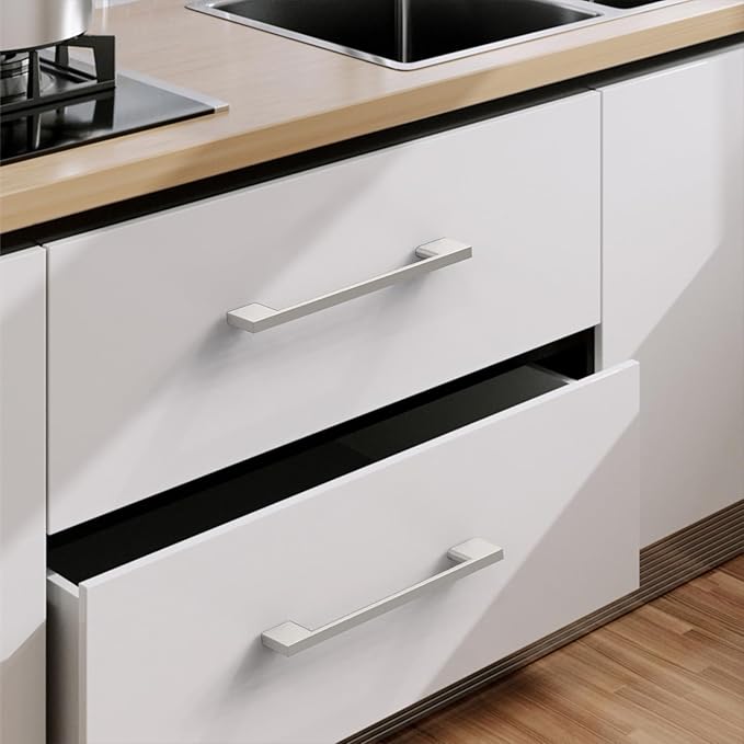 10 Pack Brushed Satin Nickel Cabinet Pulls 3.75 Inch Handles Hardware for Kitchen Cabinets Dresser Nickel Pulls