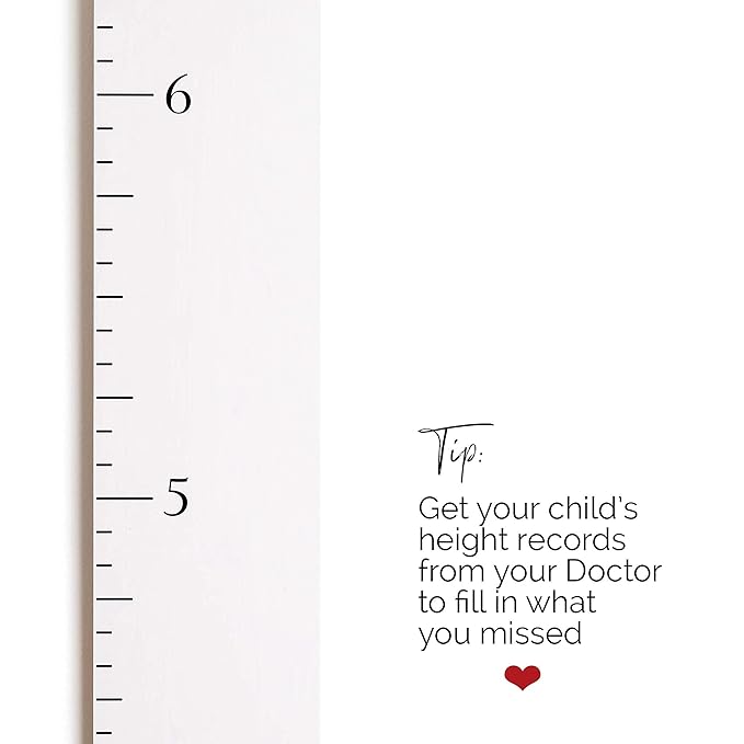 HEADWATERS STUDIO Wooden Growth Chart for Wall - Size Height Chart for Kids, Growth Measuring Board and Kids Height Wall Chart, Growth Chart for Kids, Height Chart for Wall - Modern White (63"x6.7")