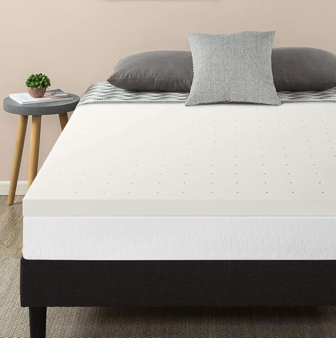 Best Price Mattress 2.5 Inch Ventilated Memory Foam Mattress Topper, CertiPUR-US Certified, King White
