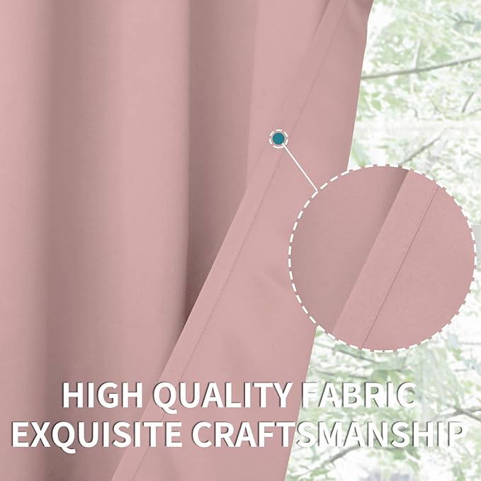 BGment Room Darkening Curtains 108 Inches Long - Grommet Thermal Insulated Drapes Window Treatment Curtains for Bedroom, 2 Panels, 52 x 108 Inch, Baby Pink