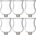 VIHOSE Bulk Set of 6 Clear Peg Votive Holders with Rubber Gasket 3.5" Glass Wholesale Candelabra Hurricane Glass Shades Votive Candleholder Cups for Modern Contemporary Home Decor