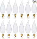 Simba Lighting Candelabra Flame Tip Frosted CA10 25W E12 Base (12 Pack) Decorative Incandescent Light Bulbs 120V for Chandeliers, Ceiling Fan Lights, Pendants, Wall Sconces, Dimmable, Warm White 2700K