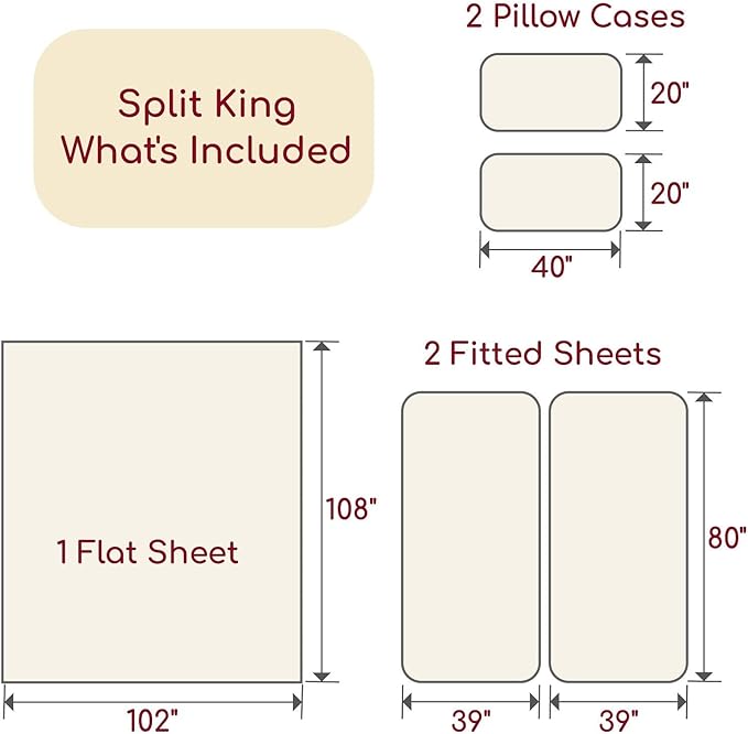 Mellanni Split King Sheets Set - 5 PC Iconic Collection Bedding - Hotel Luxury, Extra Soft, Cooling Bed Sheets - Wrinkle, Fade, Stain Resistant (Split King, Sage)